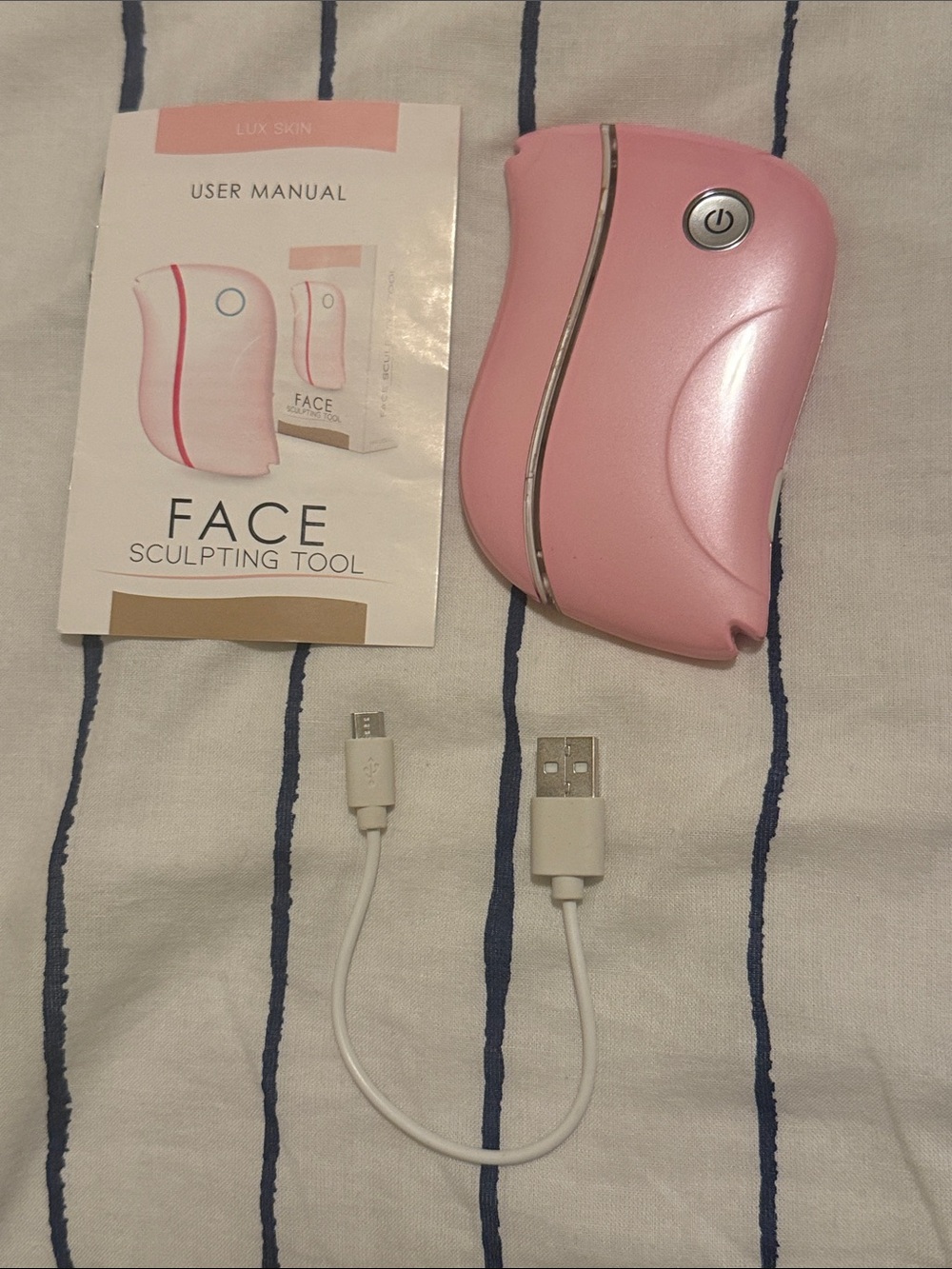 Pink Face Sculpting Tool - USB Rechargeable Facial Massager